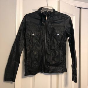 Black leather jacket